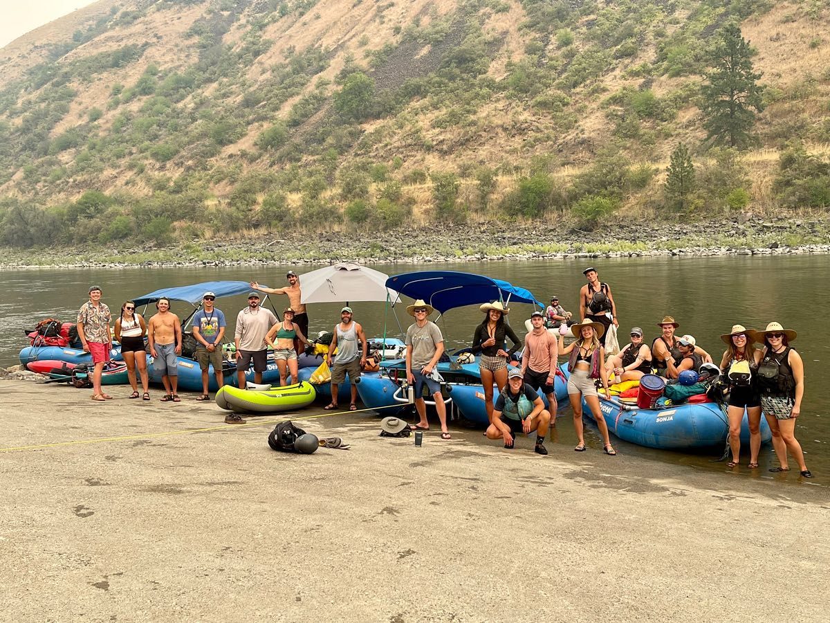 Liquid Descent group on the river